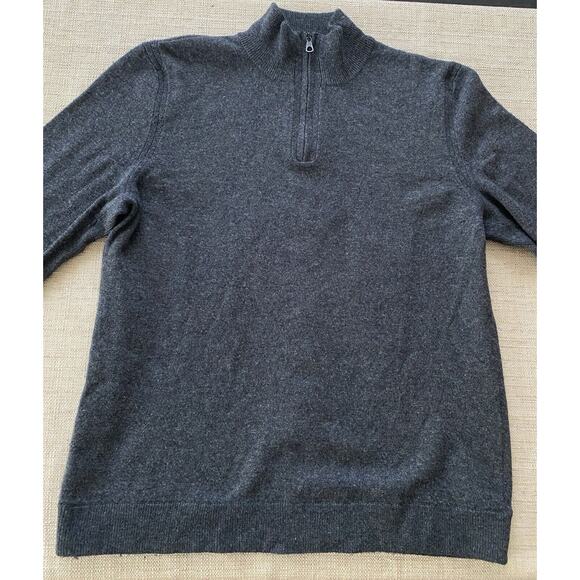RAG & BONE 100% Wool Trim: Lamb Leather Men's Quarter Zip Sweater M - Picture 1 of 9